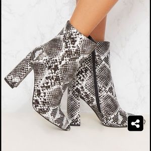 NEW PrettyLittleThing Snakeskin booties